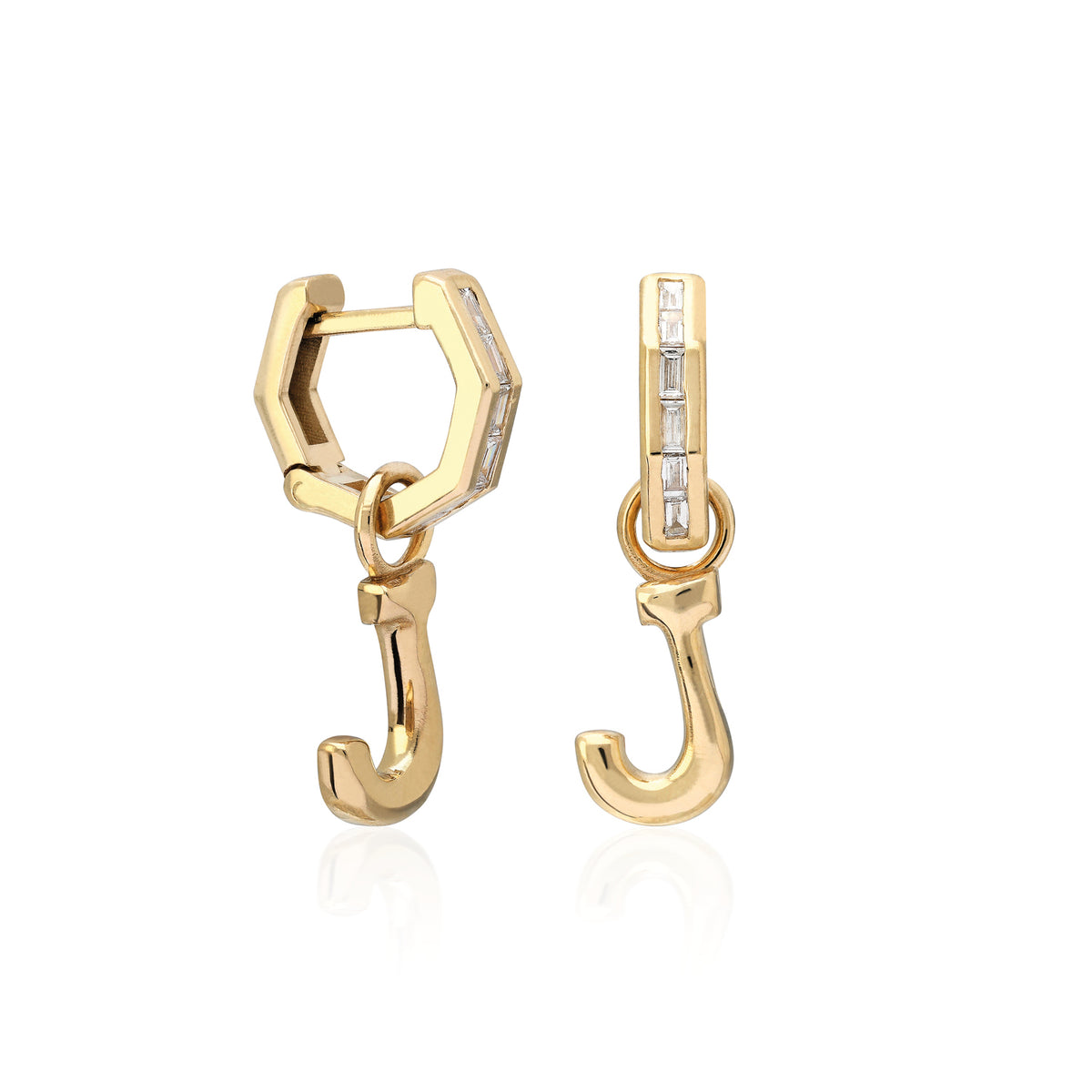"Sanse" Small Letter Hoop Charm
