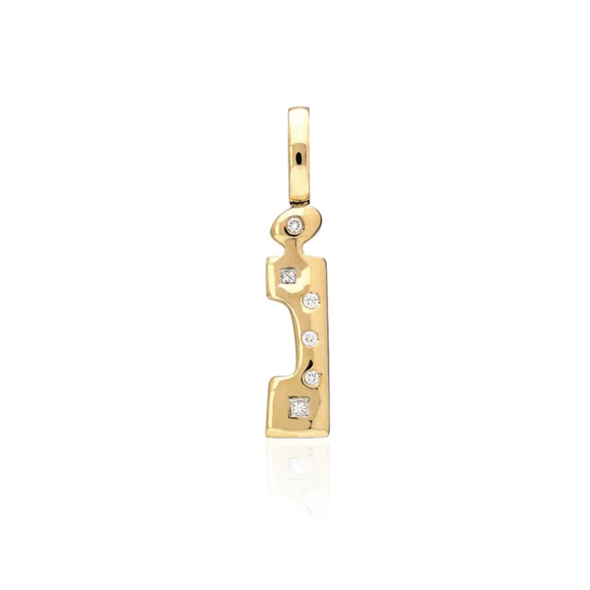 "Sanse" Large Flush-set Diamond Letter Pendant