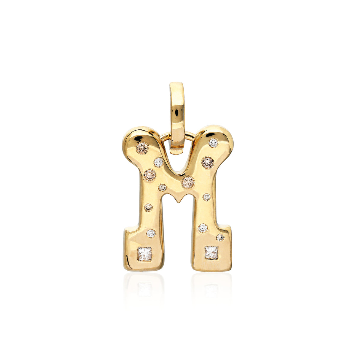 "Sanse" Large Flush-set Diamond Letter Pendant