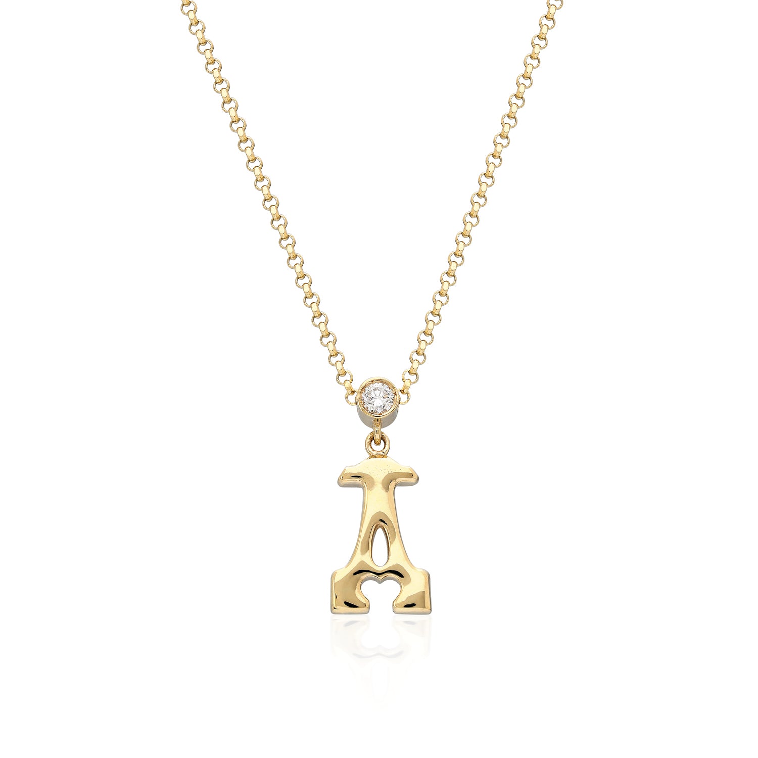 "Sanse" Small Letter and Diamond Necklace