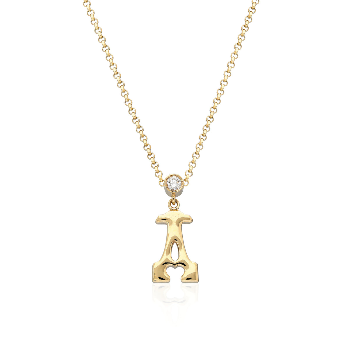 "Sanse" Small Letter and Diamond Necklace