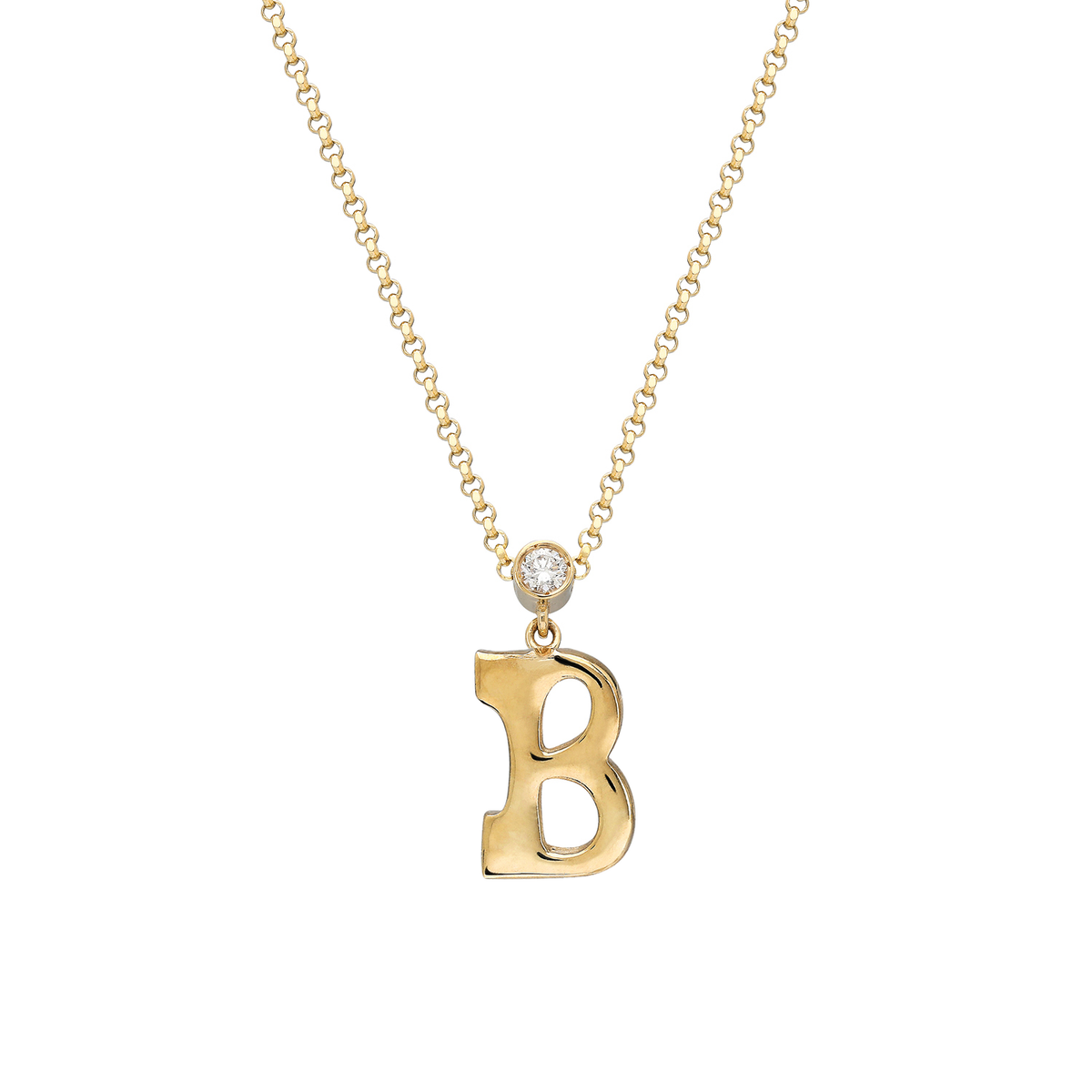 "Sanse" Small Letter and Diamond Necklace