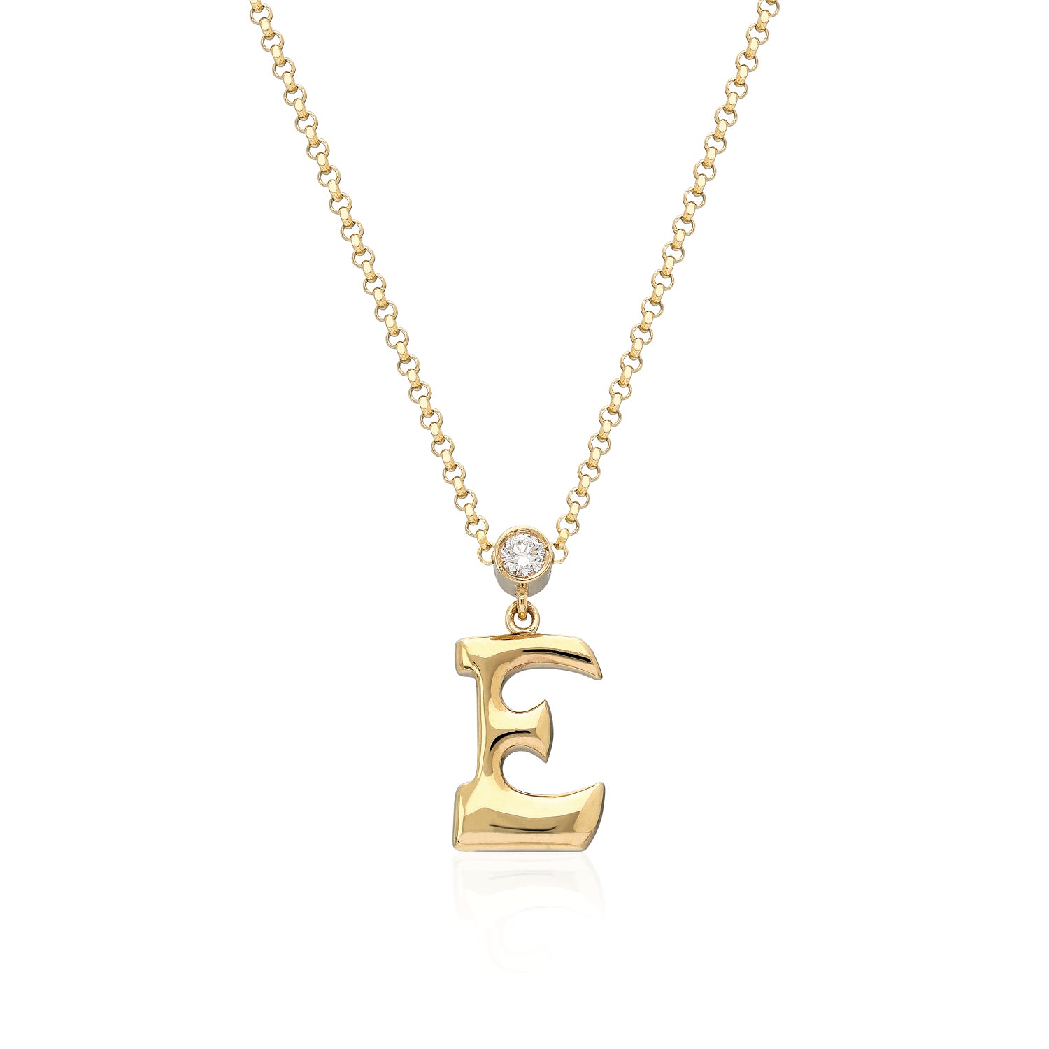"Sanse" Small Letter and Diamond Necklace