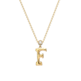 "Sanse" Small Letter and Diamond Necklace