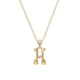 "Sanse" Small Letter and Diamond Necklace
