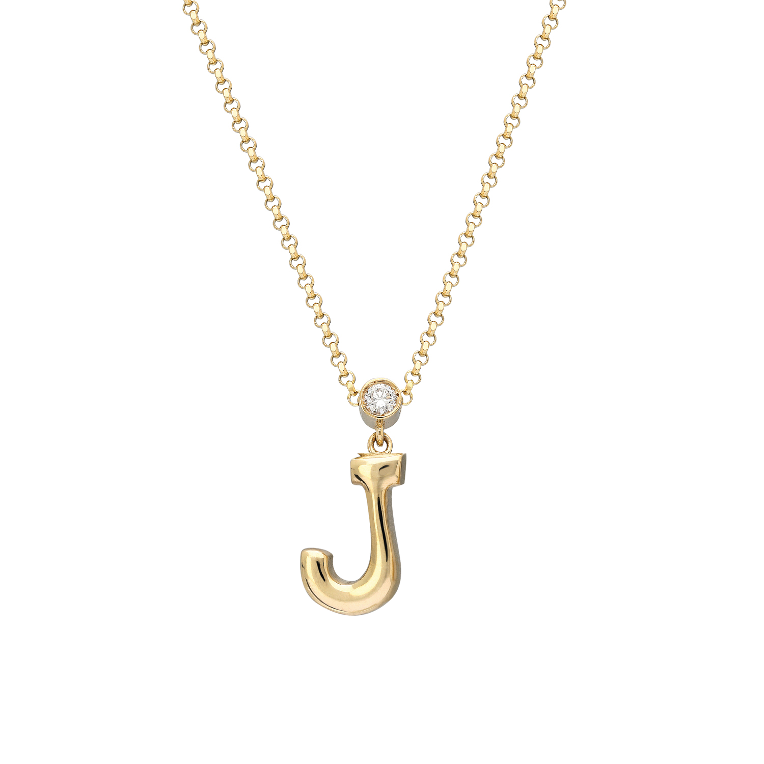 "Sanse" Small Letter and Diamond Necklace