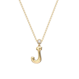 "Sanse" Small Letter and Diamond Necklace