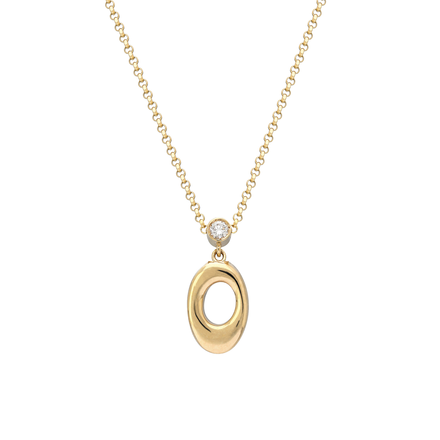 "Sanse" Small Letter and Diamond Necklace