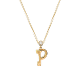 "Sanse" Small Letter and Diamond Necklace