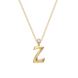 "Sanse" Small Letter and Diamond Necklace