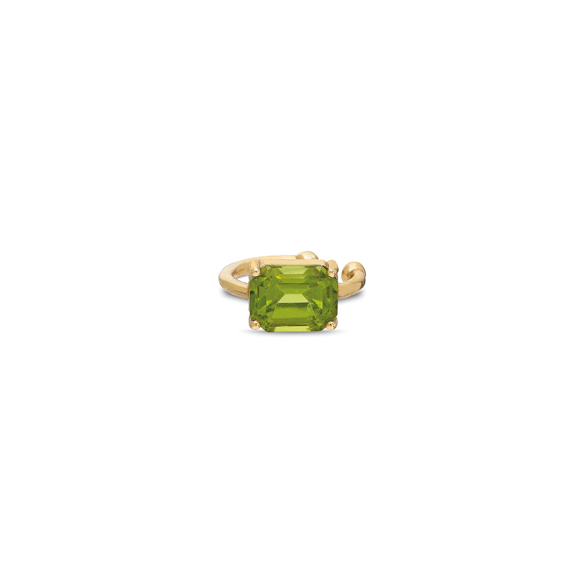 “Sera” Floating Radiant-cut Ear Cuff - Peridot (no piercing)