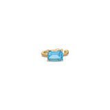 “Sera” Floating Radiant-cut Ear Cuff - Swiss Blue Topaz (no piercing)