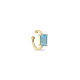 “Sera” Floating Radiant-cut Ear Cuff - Swiss Blue Topaz (no piercing)
