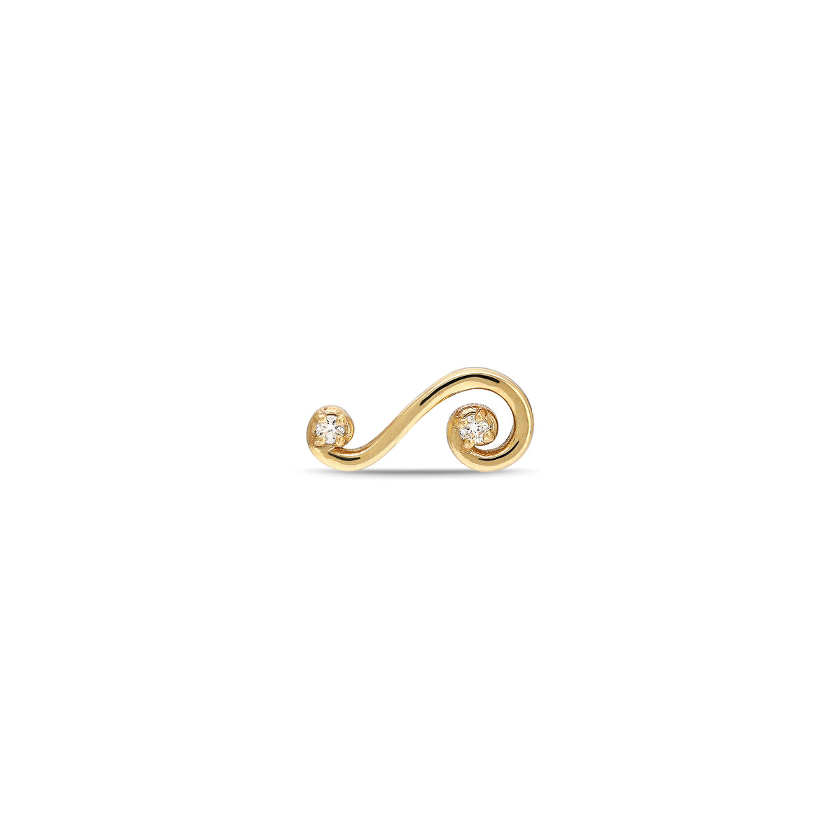 "Suspiro" Micro Stud Earring - White Diamonds
