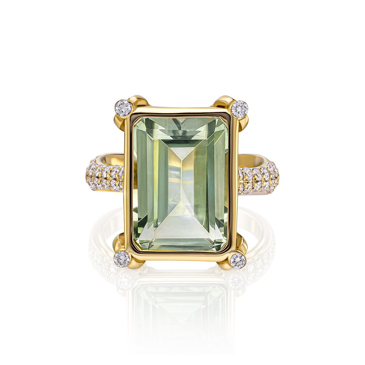 "Toa" Cóctel Ring - Green Quartz