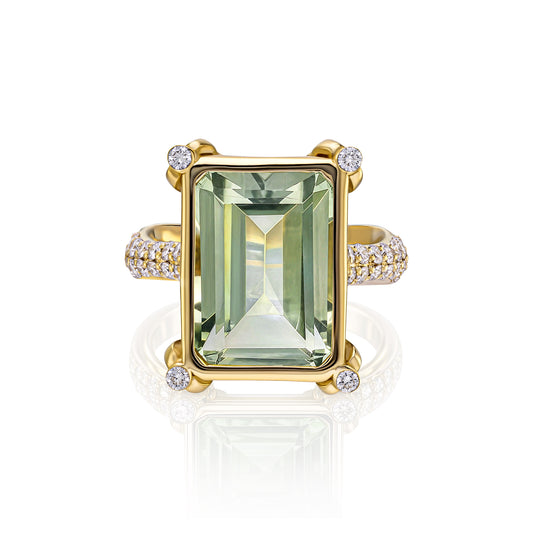 "Toa" Cóctel Ring - Green Quartz