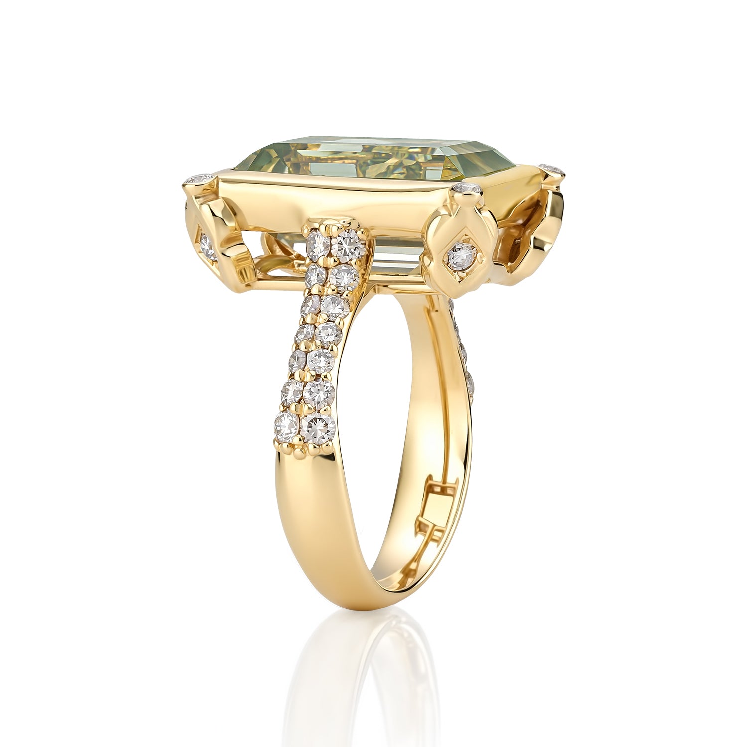 "Toa" Cóctel Ring - Green Quartz
