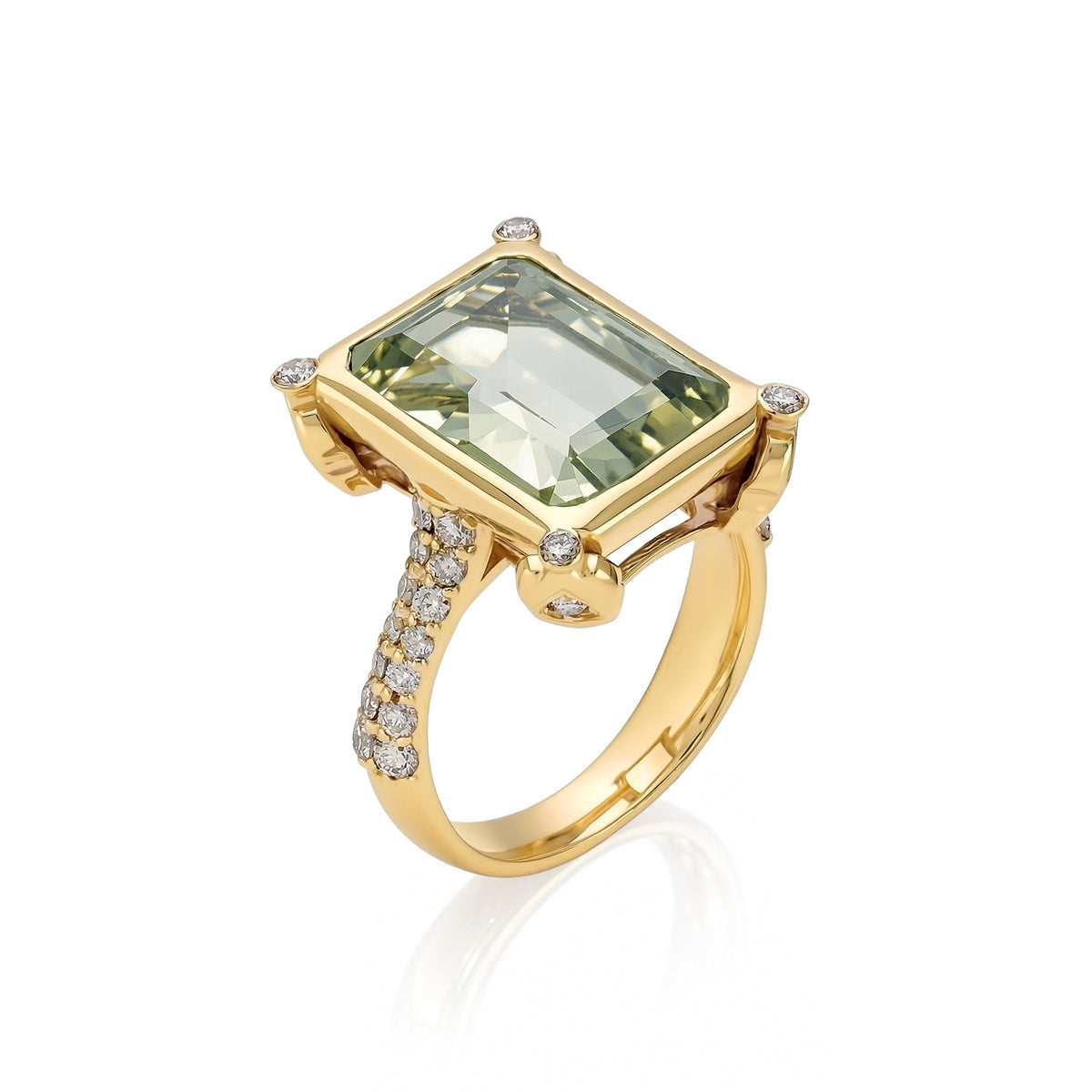 "Toa" Cóctel Ring - Green Quartz