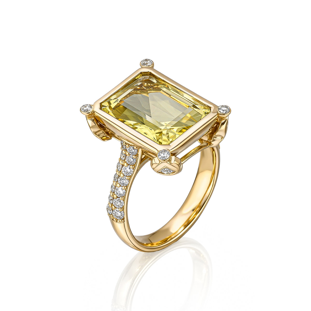 "Toa" Cóctel Ring - Lemon Quartz