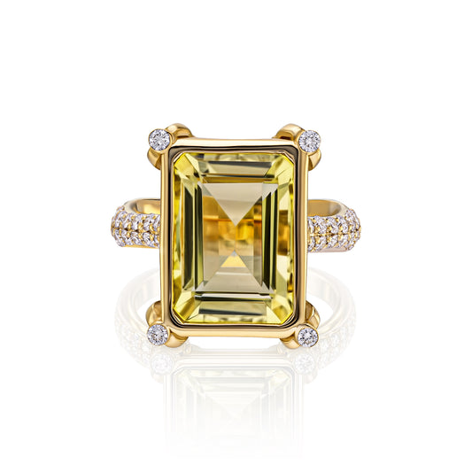 "Toa" Cóctel Ring - Lemon Quartz