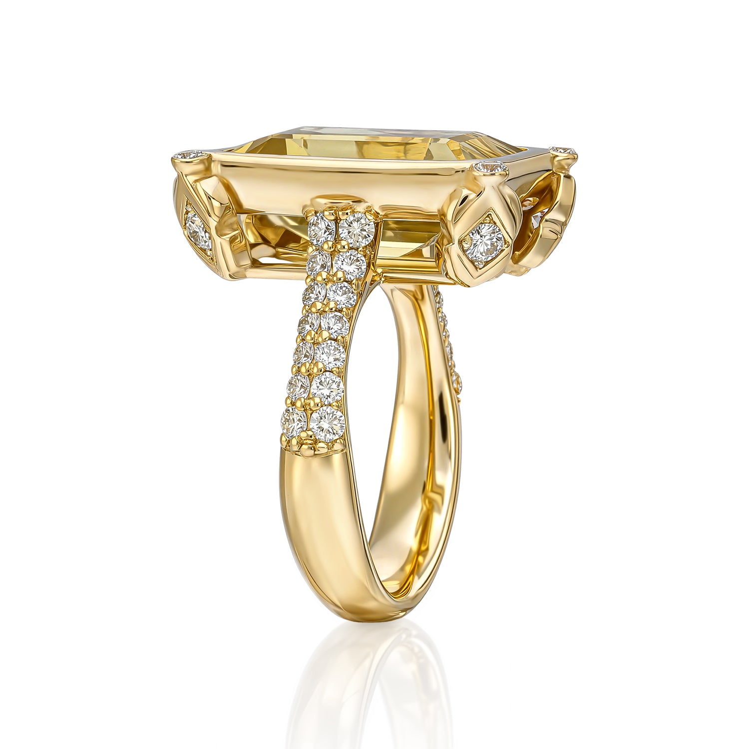 "Toa" Cóctel Ring - Lemon Quartz