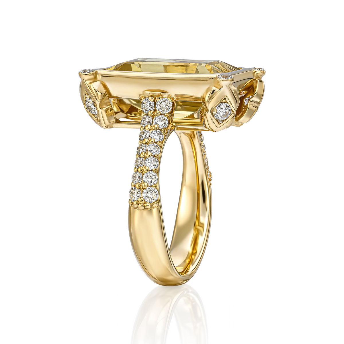 "Toa" Cóctel Ring - Lemon Quartz