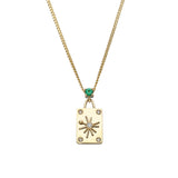 "Yarí" Mini Scapular Necklace - Emerald and Diamonds
