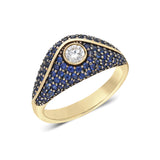 SAMPLE SALE “Acu” Large Pavé Ring - Sapphires and Diamond
