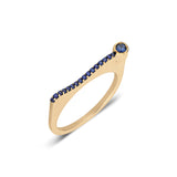 ¡Buenos Días! “Stream” Ray Ring in Yellow Gold with Blue Sapphires