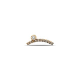 “Acu” Wink Single Stud - Champagne Diamonds with White Diamond Bezel - Single