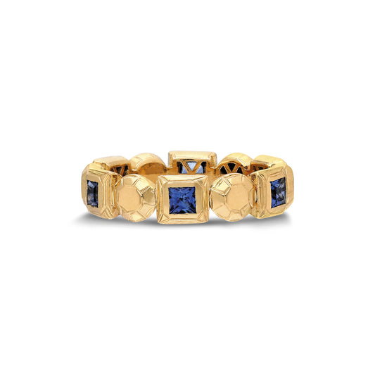 "Sempiterno" Mixed-Cut Gemstone Ring Band - Sapphires