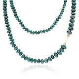 "Bosfor" Rondelle Bead Long Strand - Emerald