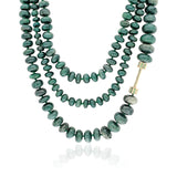 "Bosfor" Rondelle Bead Long Strand - Emerald