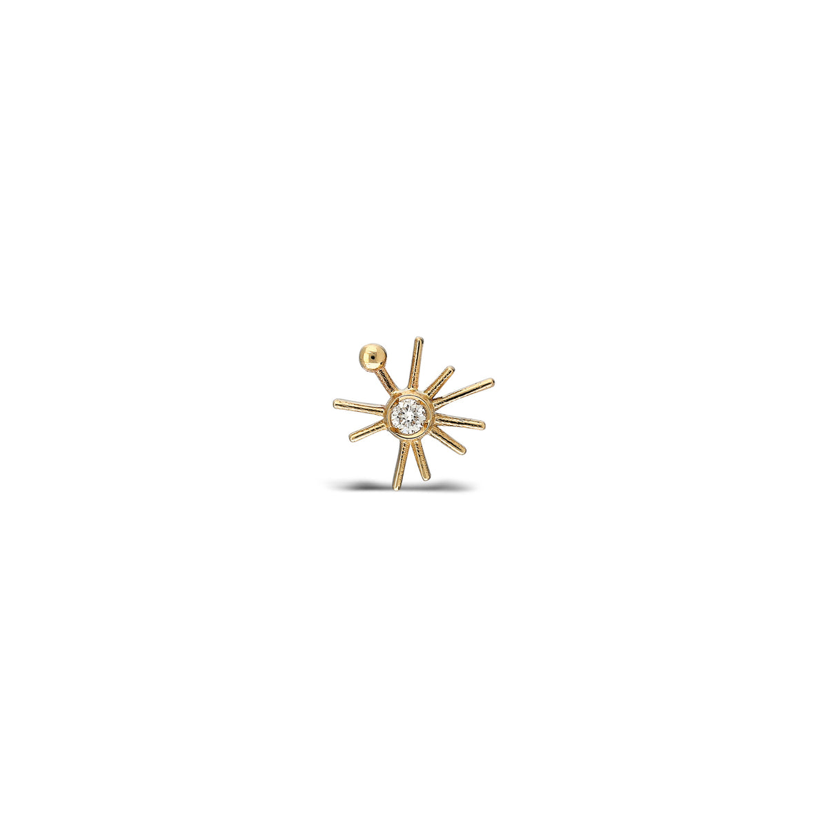 ¡Buenos Días! Micro Sun Stud Earring - White Diamond
