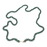 "Bosfor" Rondelle Bead Long Strand - Emerald