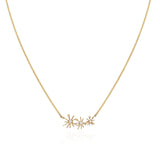 ¡Buenos Días! Micro Triple Sun Necklace - White Diamonds