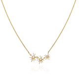 ¡Buenos Días! Mini Triple Sun Necklace - White Diamonds