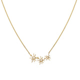¡Buenos Días! Mini Triple Sun Necklace - White Diamonds