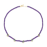 SAMPLE SALE Cabochon Bezel Beaded Strand - Amethyst Strand and Blue Topaz lo