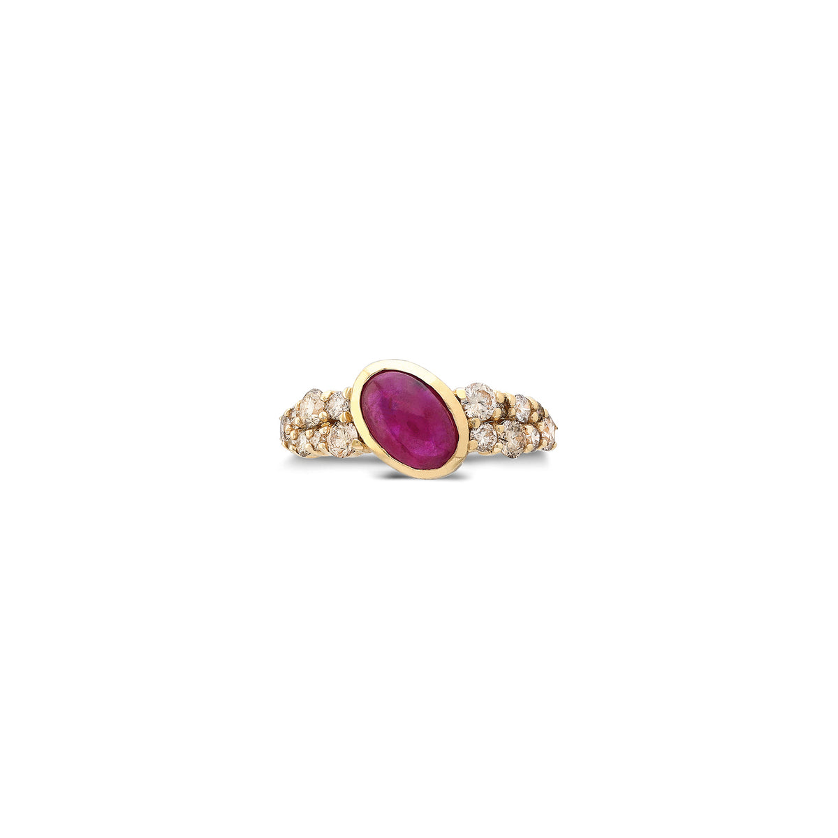 “Bodrum” Ear Cuff - Champagne Diamonds and Ruby (no piercing)