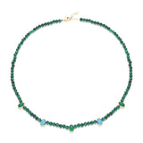 SAMPLE SALE Cabochon Bezel Beaded Strand - Malachite Strand and Turquoise and Green Onyx Stones