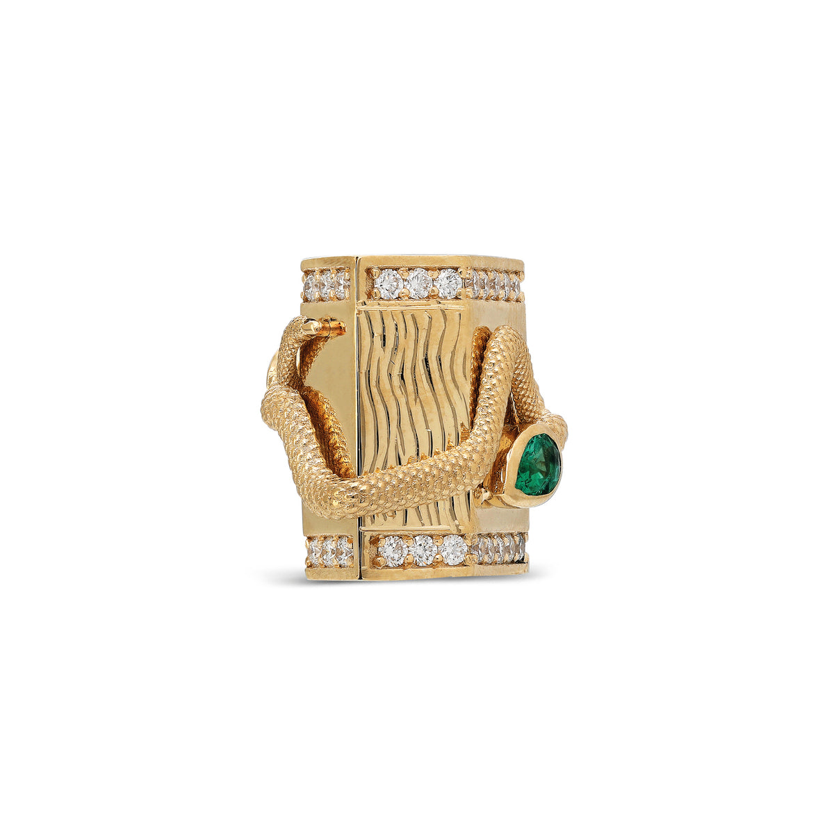 Yarí “Culebra” Nugget Charm Pendant - Emerald and London Blue Topaz