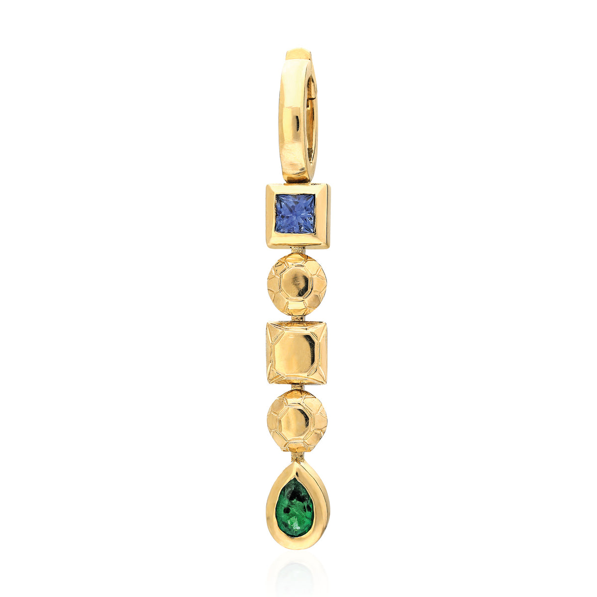 "Sempiterno" Dangler Pendant - Sapphire and Emerald