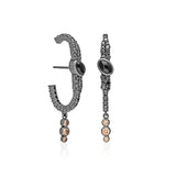 Bodrum "Blackout" Earring - Black and Champagne Diamonds and Black Onyx
