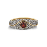 CUSTOM “Acu” Pavé Pinky Ring - White Diamonds and Ruby