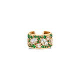 SAMPLE SALE “Coa” Ear Cuff - Tsavorites and White Topaz (no piercing)