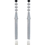 "Aguaviva" White Gold Tassel Earring - White and Black Diamonds
