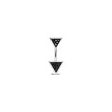 “Emblema” Triangle Ear Jacket - White Gold and Black Diamonds