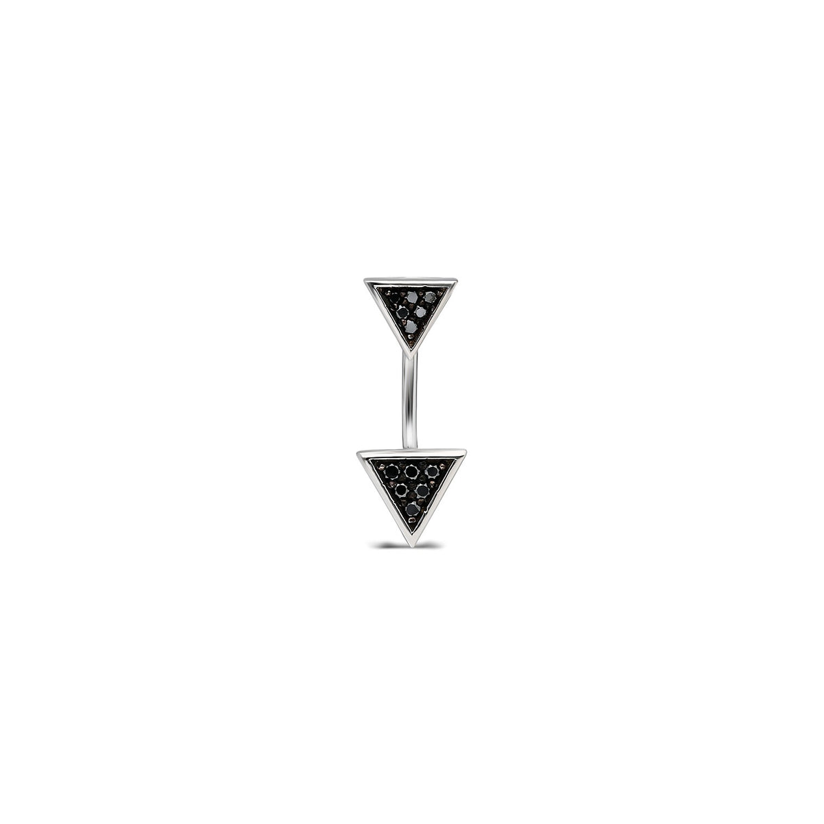 “Emblema” Triangle Ear Jacket - White Gold and Black Diamonds