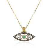 “Macu” Caribbean Eye Pendant - Diamonds and Emerald in